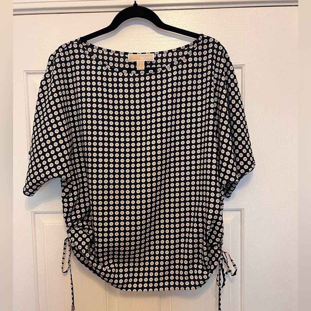 Michael Kors Navy, cream and White Dolman Sleeve Blouse